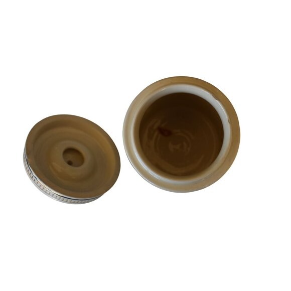 Vintage Medium Hand Crafted German Stone Wear Dragon Slayer Tobacco Jar 8X5 - Picture 4 of 9